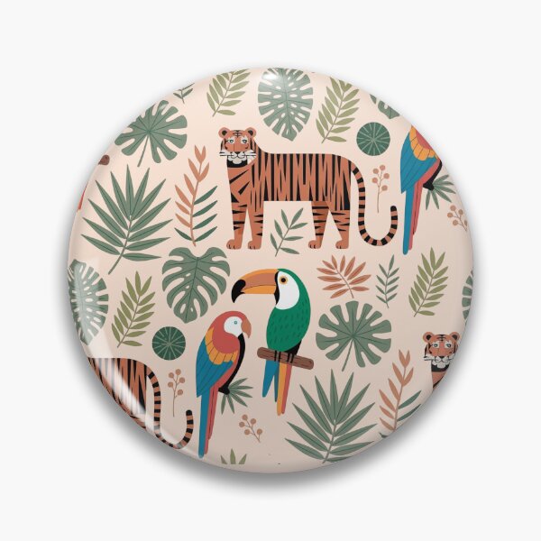 Item preview, Trendy Tropical Jungle Animals Seamless Pattern designed and sold by WikaKowalczyk.