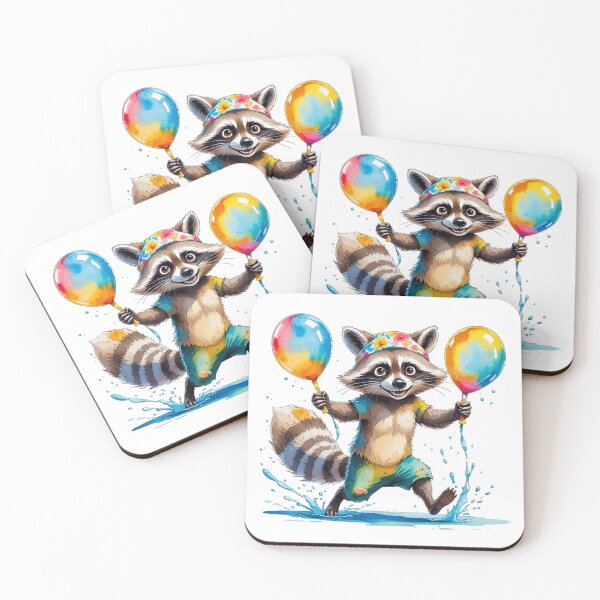 Item preview, Happy Party Raccoon Summer Splash Birthday designed and sold by AQUILAKREO.