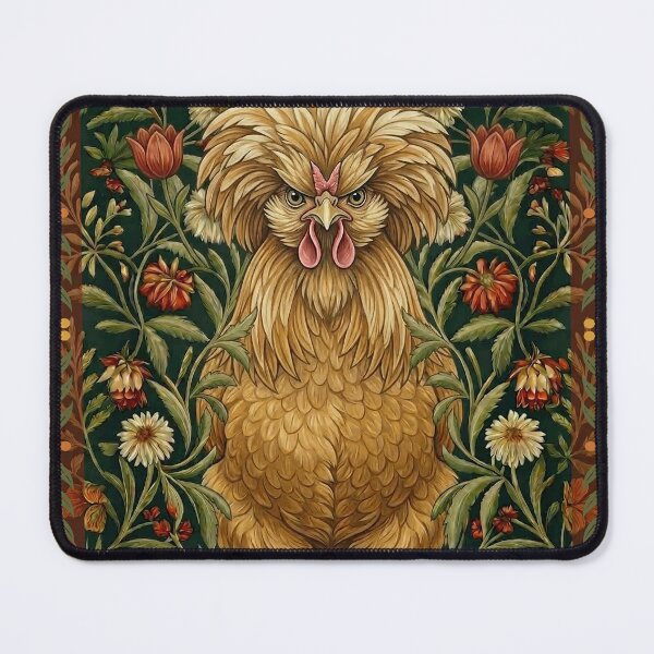 Item preview, Crested Polish Chicken Vintage Floral Arts and Crafts designed and sold by AntiqueImages.