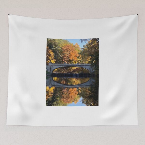 Item preview, Bridge to Vanderbilt Estate with Autumn Leaves designed and sold by CakenCoffeeCafe.
