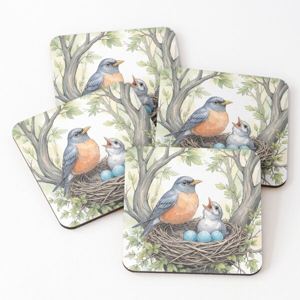 Item preview, Robin Bird Nest with Eggs | Watercolor Nature Illustration designed and sold by Debbie Schulte.