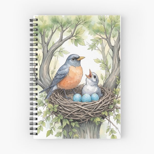 Item preview, Robin Bird Nest with Eggs | Watercolor Nature Illustration designed and sold by Debbie Schulte.