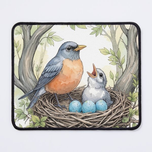 Item preview, Robin Bird Nest with Eggs | Watercolor Nature Illustration designed and sold by Debbie Schulte.