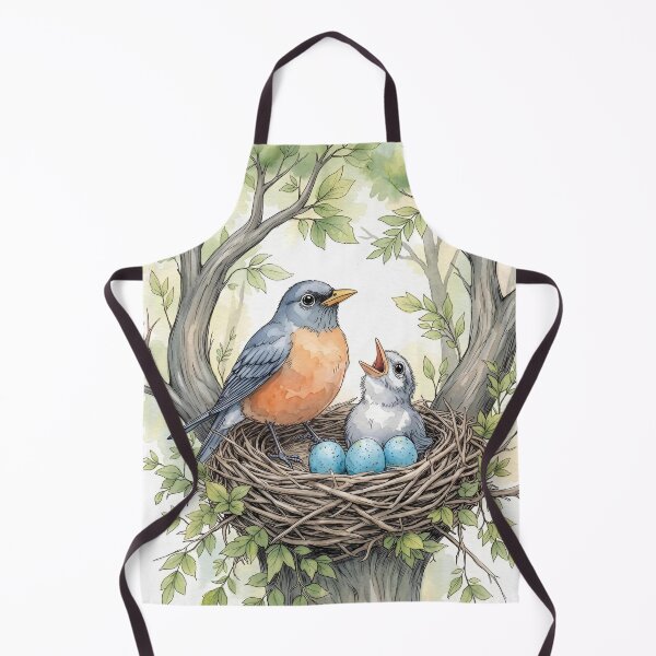 Item preview, Robin Bird Nest with Eggs | Watercolor Nature Illustration designed and sold by Debbie Schulte.