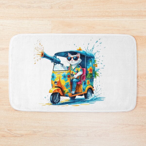 Item preview, Songkran Cat Tuk Tuk Water Gun Fight designed and sold by AQUILAKREO.