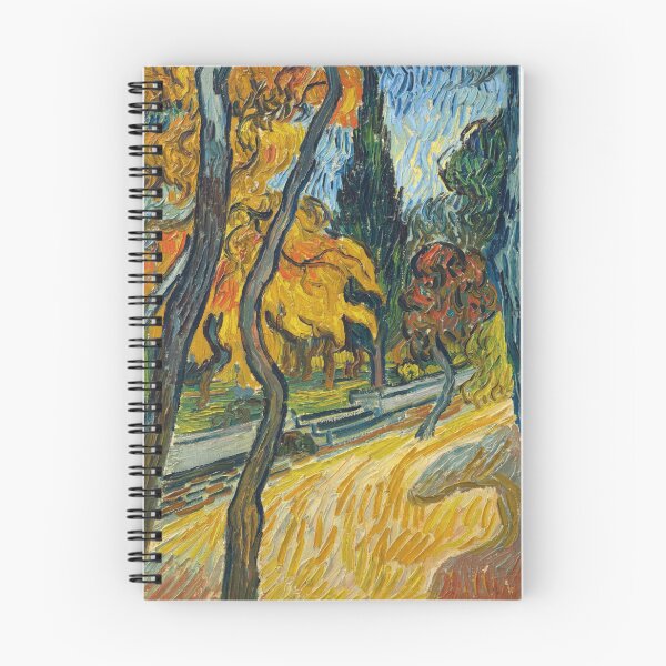 Item preview, Arbres Dans Le Jardin De Lasile by Vincent van Gogh: Autumn Tree Path Poster designed and sold by artofuniverse.