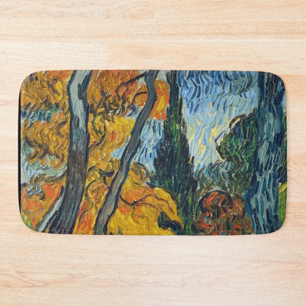 Item preview, Arbres Dans Le Jardin De Lasile by Vincent van Gogh: Autumn Tree Path Poster designed and sold by artofuniverse.