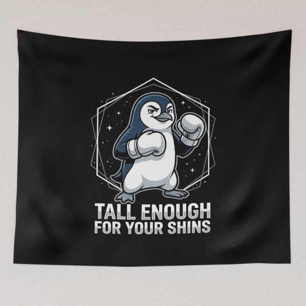 Item preview, Tall Enough For Your Shins Funny Penguin Boxing Meme Sarcastic Animal Streetwear Humor Design designed and sold by bilal sibgui.