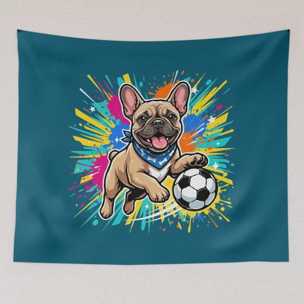 Item preview, French Bulldog Soccer Dog – Cute Football Puppy Gift for Dog Lovers designed and sold by The Real Life Symphony.