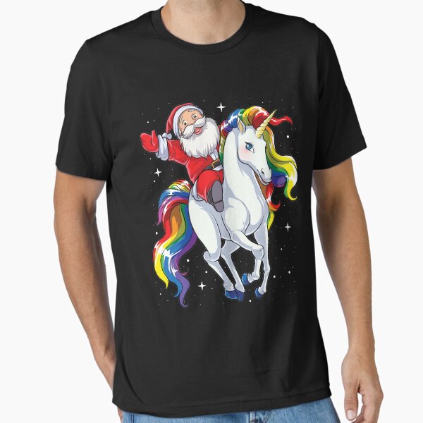 Item preview, Santa Riding Unicorn T Shirt Christmas Gifts Rainbow Space Xmas T-shirt Gifts Ideas designed and sold by LiqueGifts.