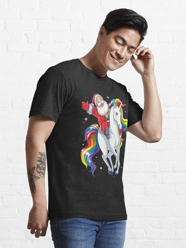 Discover Santa Riding Unicorn T Shirt