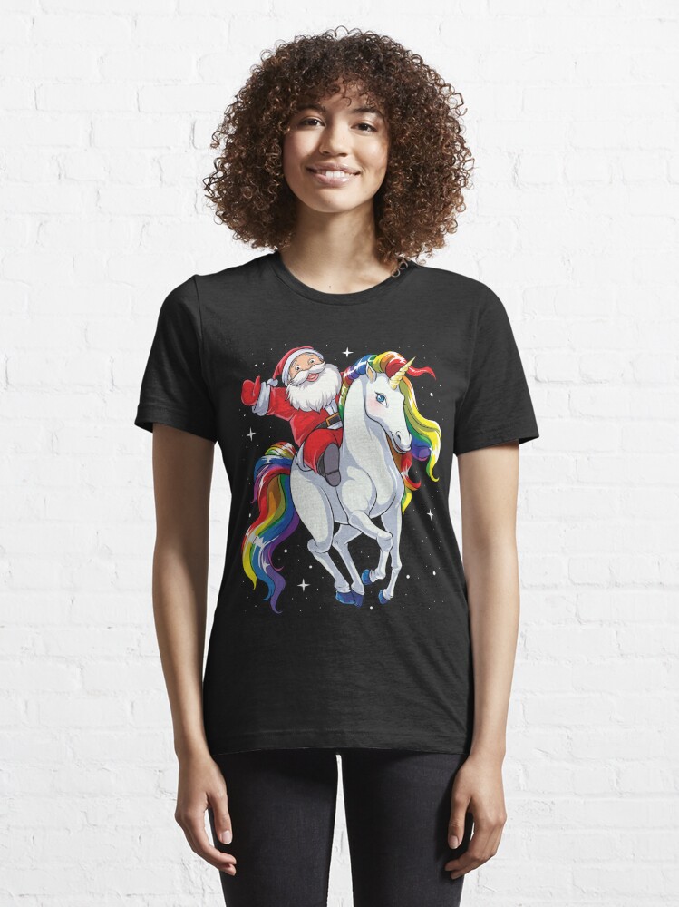 Discover Santa Riding Unicorn T Shirt