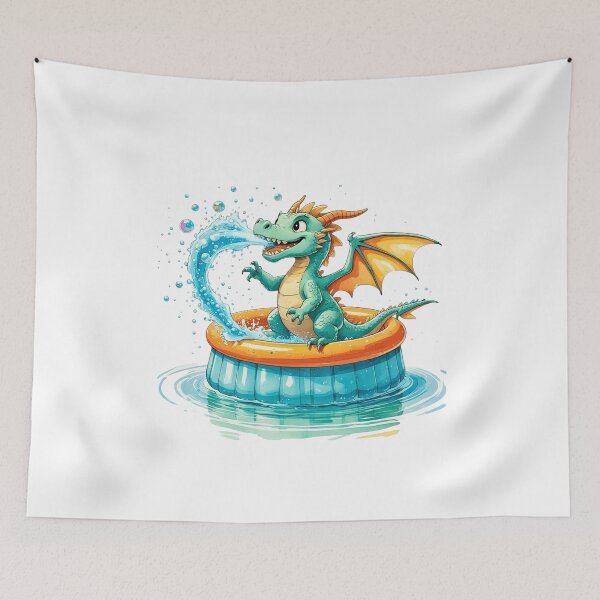 Item preview, Funny Water Breathing Dragon Summer Pool Party designed and sold by AQUILAKREO.