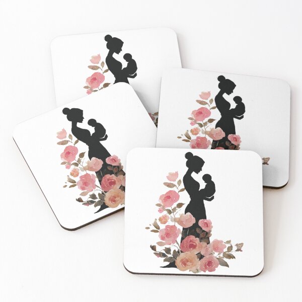 Item preview, Motherhood Silhouette Watercolor Roses Mother's Day designed and sold by BigStar-Cart.