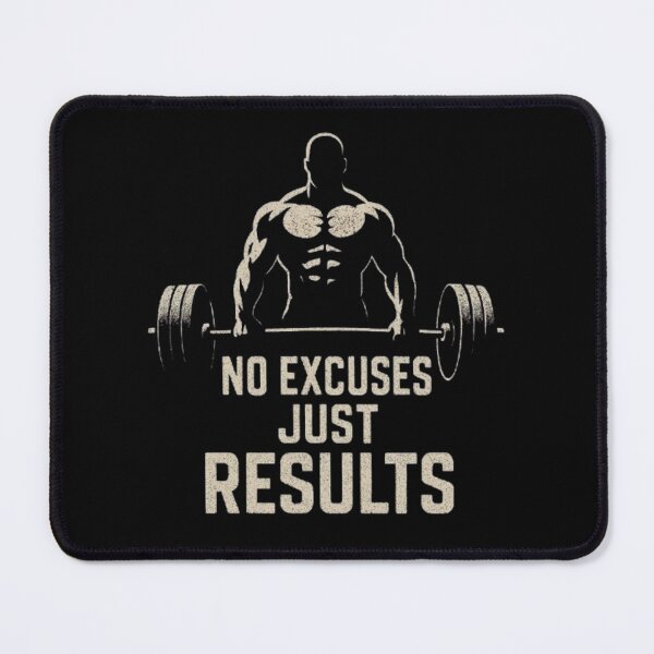 Item preview, No Excuses Just Results - Bodybuilding Motivation designed and sold by Dogandesighn.