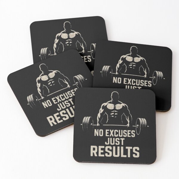 Item preview, No Excuses Just Results - Bodybuilding Motivation designed and sold by Dogandesighn.