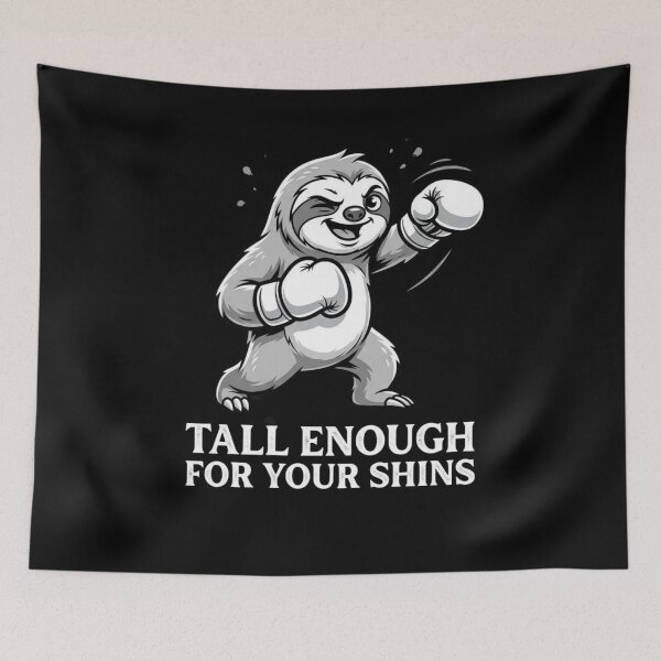 Item preview, Tall Enough For Your Shins Funny Sloth Boxing Meme Sarcastic Animal Streetwear Humor Design designed and sold by bilal sibgui.