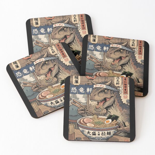 Item preview, T-Rex Eating Ramen Funny Japanese Dinosaur Art designed and sold by BoyleDesignShop.