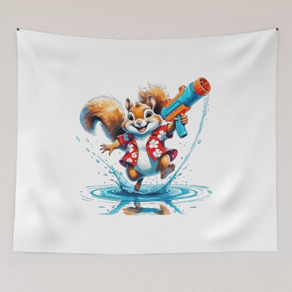 Item preview, Summer Splash Squirrel Water Gun Fight designed and sold by AQUILAKREO.