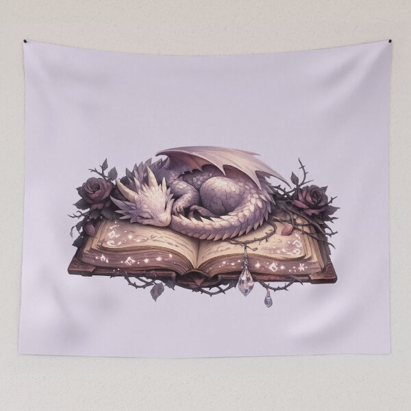 Item preview, Baby Dragon Sleeping on a Fantasy Book designed and sold by Ora-kuro.