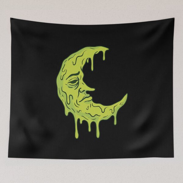 Item preview, Green Melting Grumpy Moon designed and sold by Gkinoki.