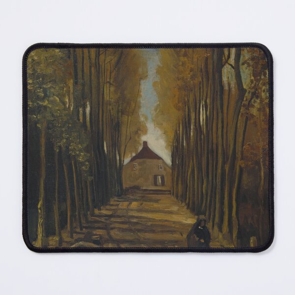 Item preview, Avenue of Poplars in Autumn by Vincent van Gogh: Moody Autumn Landscape Poster designed and sold by artofuniverse.