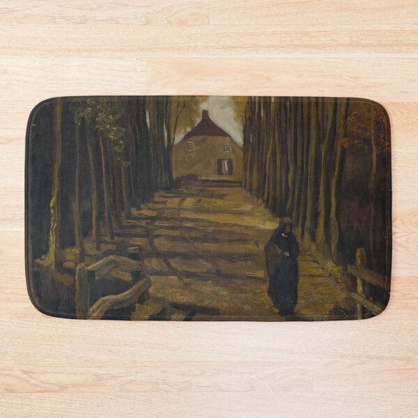 Item preview, Avenue of Poplars in Autumn by Vincent van Gogh: Moody Autumn Landscape Poster designed and sold by artofuniverse.