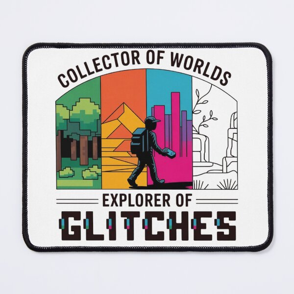 Item preview, Collector of Worlds Explorer of Glitches - Indie Gaming Aesthetic T-Shirt designed and sold by MerchlyMike.