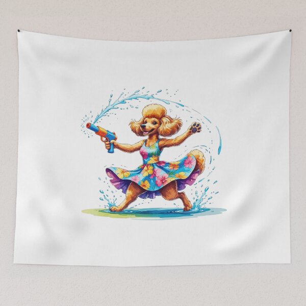Item preview, Funny Poodle Dog Summer Water Gun Fight designed and sold by AQUILAKREO.