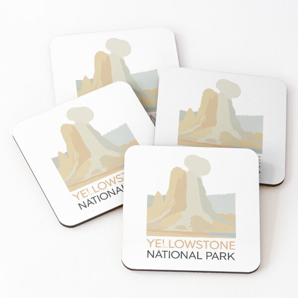 Item preview, Yellowstone National Park Old Faithful Geyser – Minimalist Nature Poster Print designed and sold by OzzFrequency.