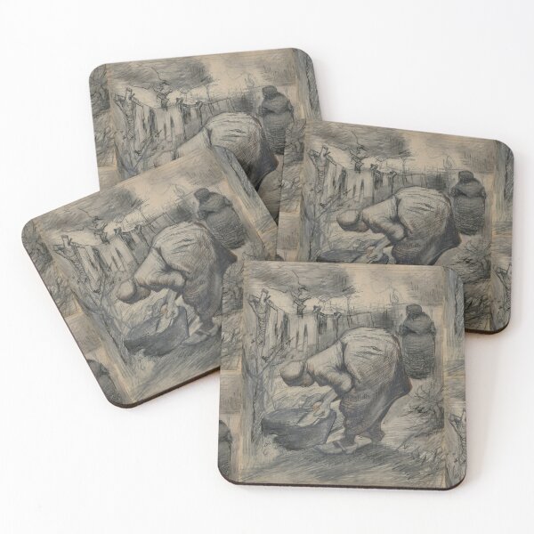 Item preview, Boerin Bij De Wastobbe by Vincent van Gogh: Rustic Post Impressionist Poster designed and sold by artofuniverse.