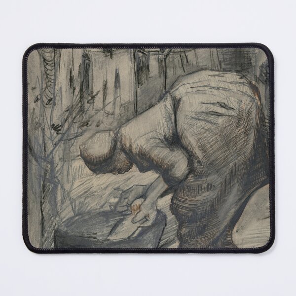 Item preview, Boerin Bij De Wastobbe by Vincent van Gogh: Rustic Post Impressionist Poster designed and sold by artofuniverse.