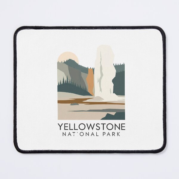 Item preview, Yellowstone National Park Old Faithful Geyser – Minimalist Nature Poster Print designed and sold by OzzFrequency.