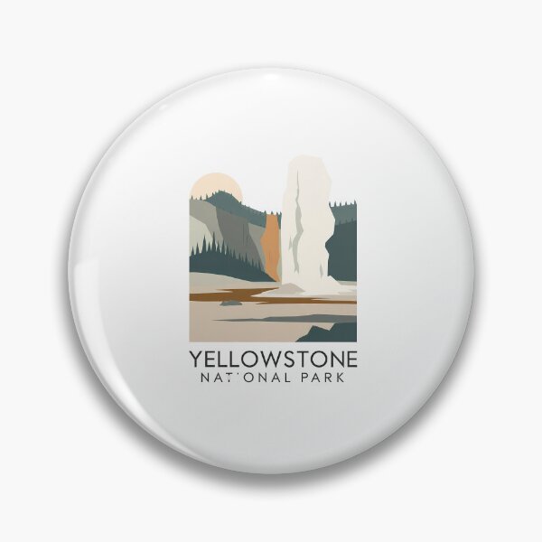 Item preview, Yellowstone National Park Old Faithful Geyser – Minimalist Nature Poster Print designed and sold by OzzFrequency.