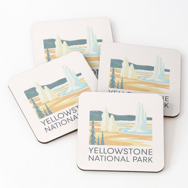 Item preview, Yellowstone National Park Old Faithful Geyser – Minimalist Nature Poster Print designed and sold by OzzFrequency.