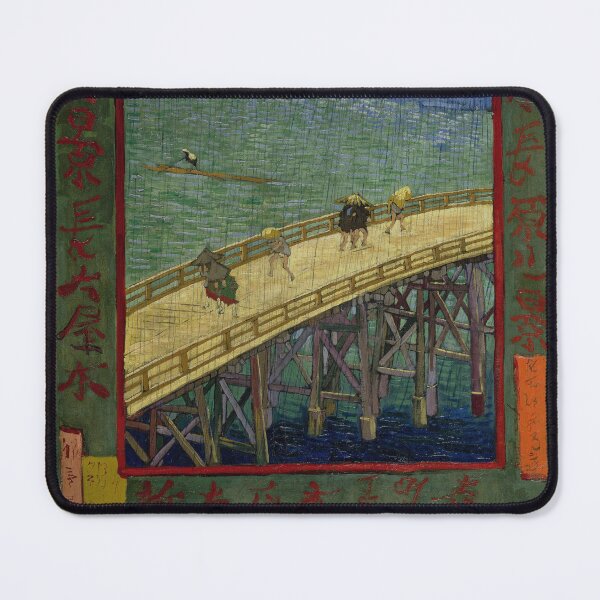 Item preview, Bridge in the Rain After Hiroshige by Vincent van Gogh: Japonisme Fine Art Print designed and sold by artofuniverse.