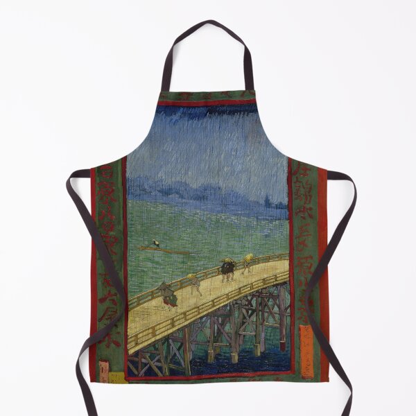 Item preview, Bridge in the Rain After Hiroshige by Vincent van Gogh: Japonisme Fine Art Print designed and sold by artofuniverse.