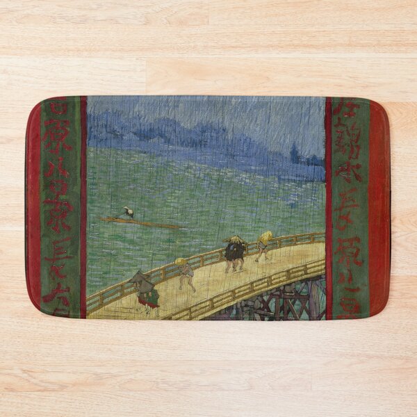 Item preview, Bridge in the Rain After Hiroshige by Vincent van Gogh: Japonisme Fine Art Print designed and sold by artofuniverse.