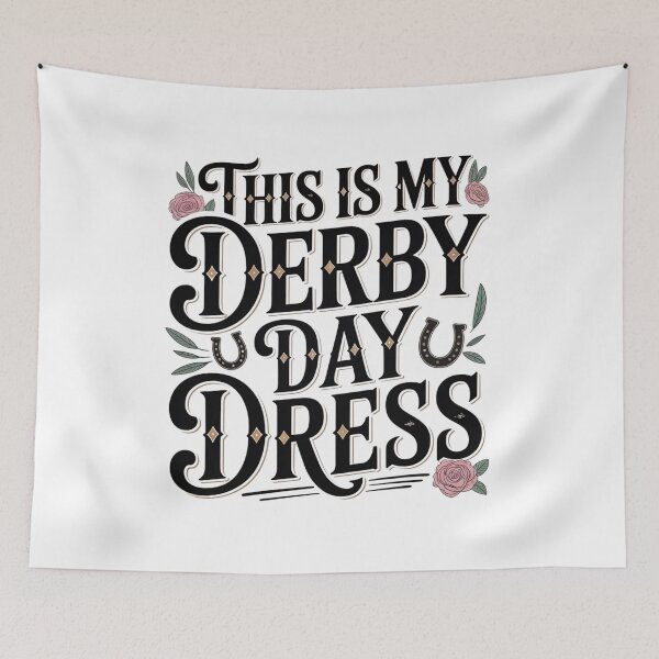 Item preview, This Is My Derby Day Dress - Elegant Horse Racing Graphic T-Shirt designed and sold by MerchlyMike.