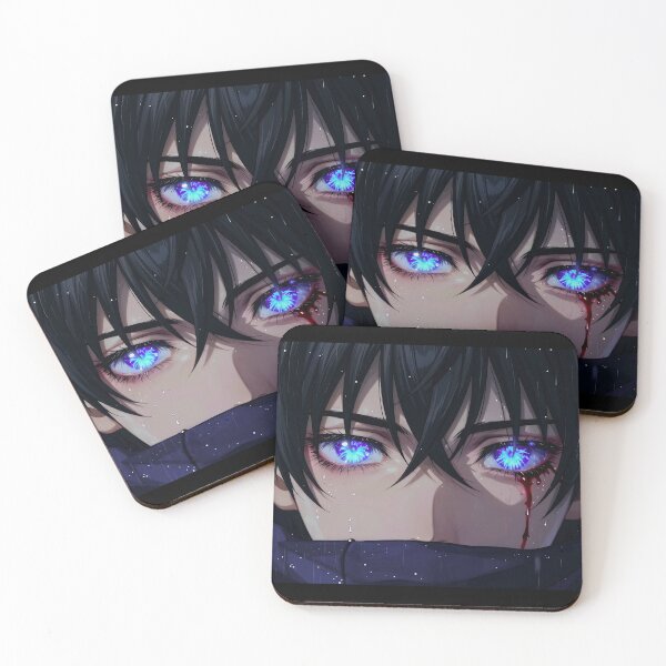 Item preview, Ethereal Blue Eyes Anime Boy – Dark Aesthetic Manhwa Art, Rain Tears & Blood, Emotional Cinematic Portrait designed and sold by bistuni.