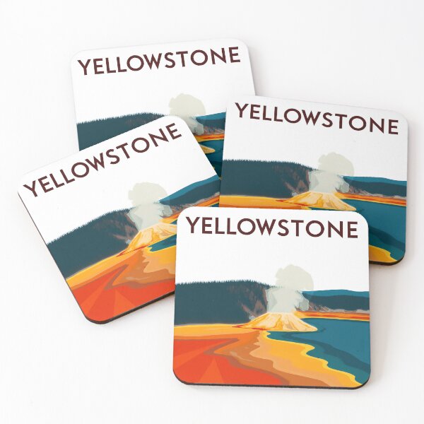 Item preview, Yellowstone National Park Old Faithful Geyser – Minimalist Nature Poster Print designed and sold by OzzFrequency.