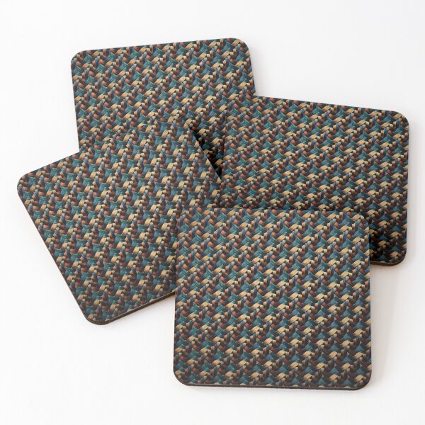 Item preview, Geometric Teal & Gold Intricate Weave Pattern designed and sold by Sybille-Yates.
