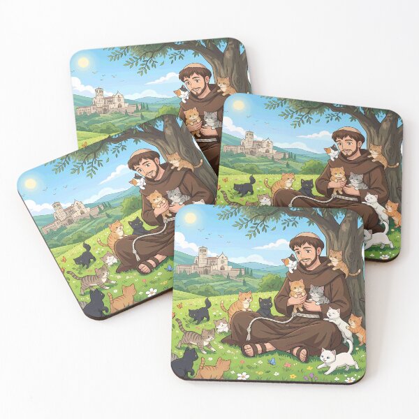 Item preview, Saint Francis of Assisi with Cats designed and sold by BrunoLinuxArt.