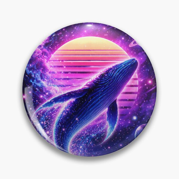 Item preview, Cosmic Whale Synthwave Art – Neon Galaxy Ocean Vaporwave Aesthetic Retro Space Design designed and sold by 486DesignCo.
