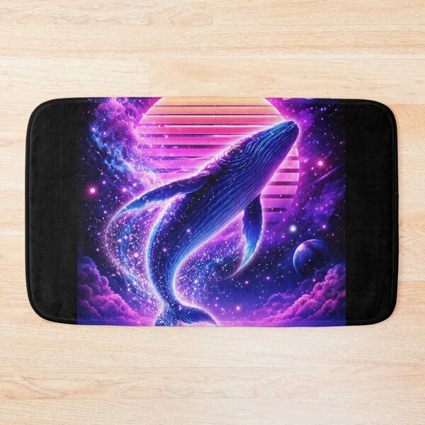 Item preview, Cosmic Whale Synthwave Art – Neon Galaxy Ocean Vaporwave Aesthetic Retro Space Design designed and sold by 486DesignCo.