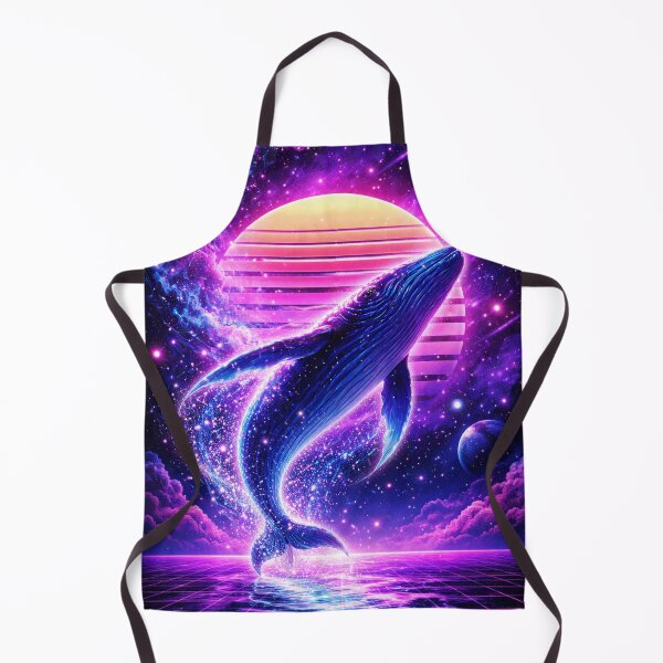 Item preview, Cosmic Whale Synthwave Art – Neon Galaxy Ocean Vaporwave Aesthetic Retro Space Design designed and sold by 486DesignCo.