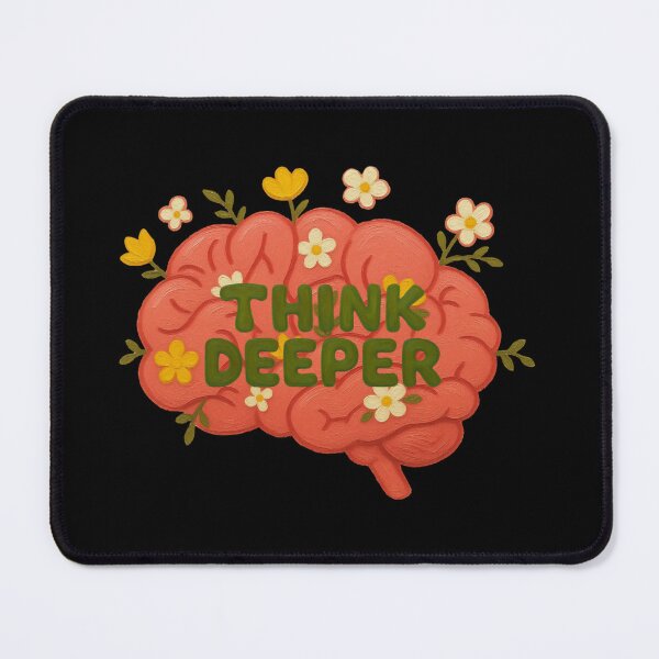 Item preview, Think Deeper – Floral Brain Illustration | Mental Growth & Mindfulness Desig designed and sold by Rosaglauca.