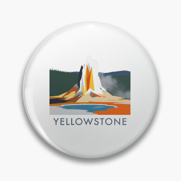 Item preview, Yellowstone National Park Old Faithful Geyser – Minimalist Nature Poster Print designed and sold by OzzFrequency.