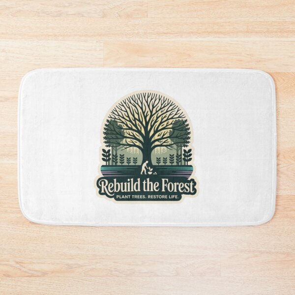 Item preview, Rebuild the Forest Sticker – Retro Tree Conservation Design for Nature Lovers & Eco Friendly Gift Buyers designed and sold by GemBob Creations.