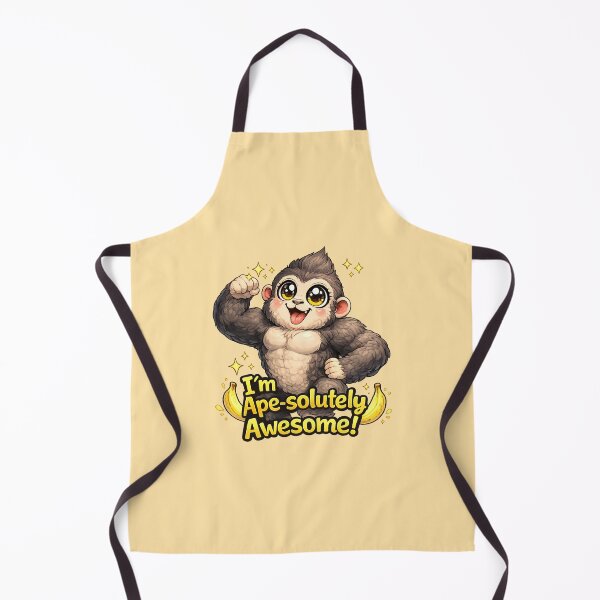 Item preview, Funny Cute Gorilla Big Eyes Kawaii Cartoon I’m Ape-solutely Awesome designed and sold by StickyDelights.